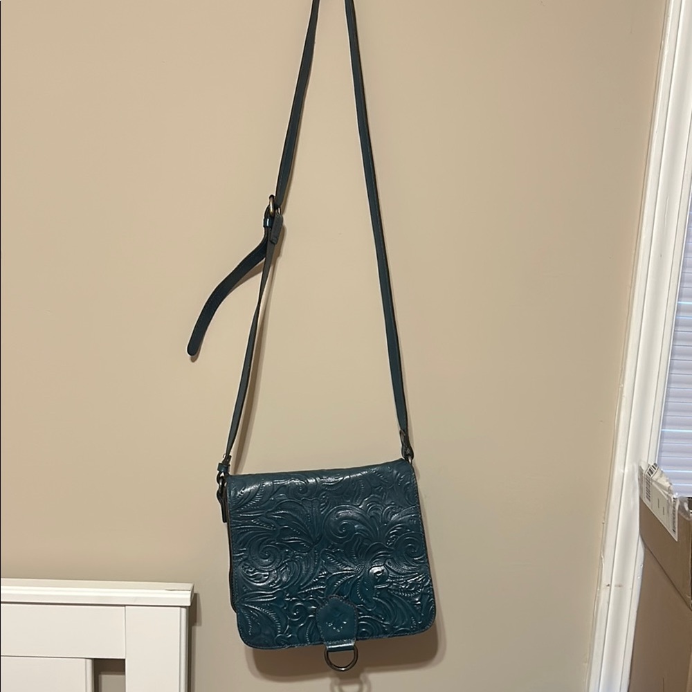 Patricia Nash Blue Crossbody Bag with Quilted Design